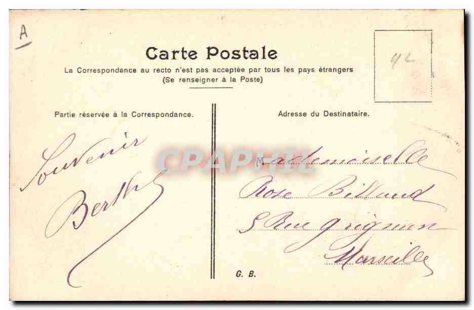 Jeune femme en bonnet à broderies — R. Kratki — n° de série non visible — Verso