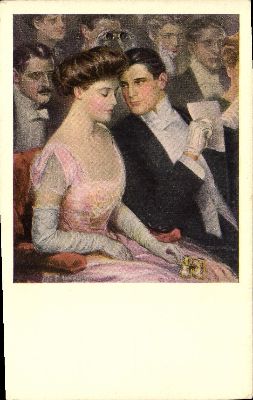 Couple élégant à une soirée — M. M. Vienne, n° 524