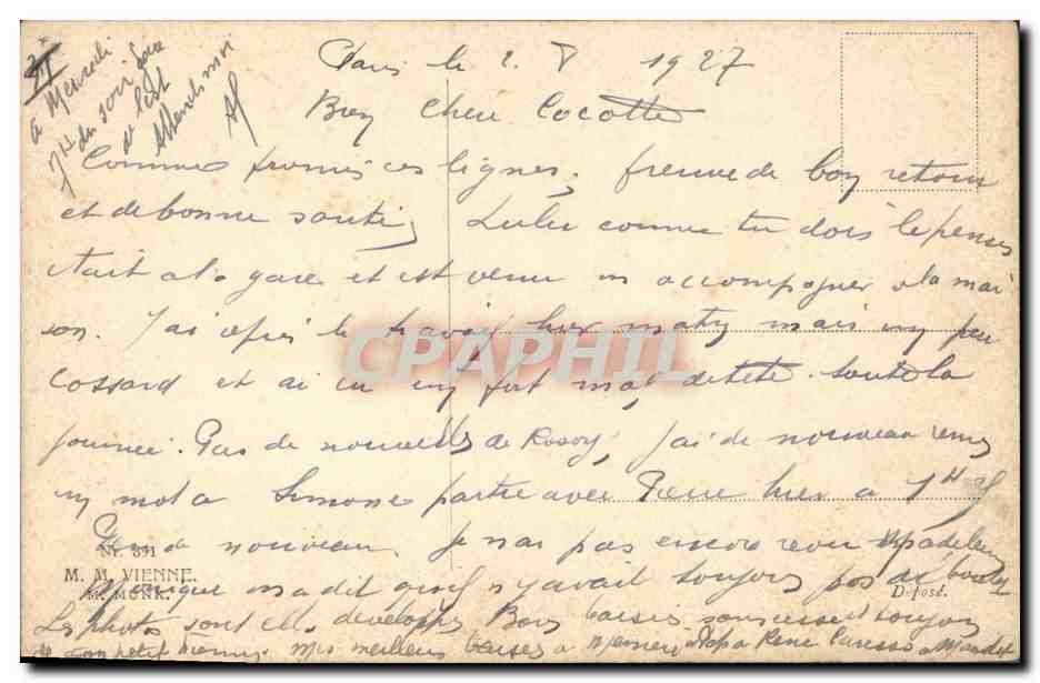 Vienne — Correspondance familiale — M. M. MURK, N° 391 — Rückseite