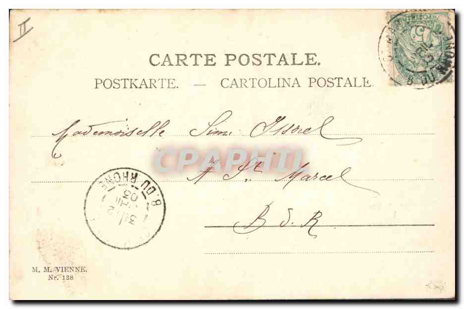 Fille avec agneau — Pâques — éditeur M. M. VIENNE, n°138 — Rückseite
