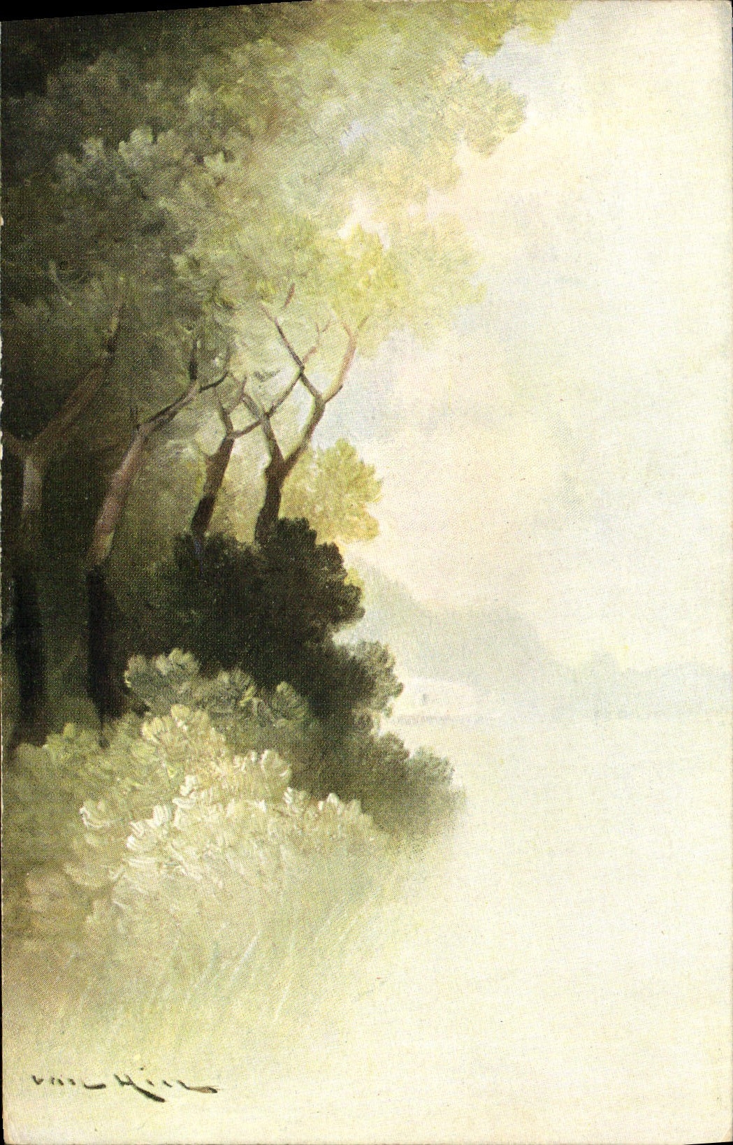 Paysage de forêt — peinture à l'huile — M. M. Vienne, n° 216