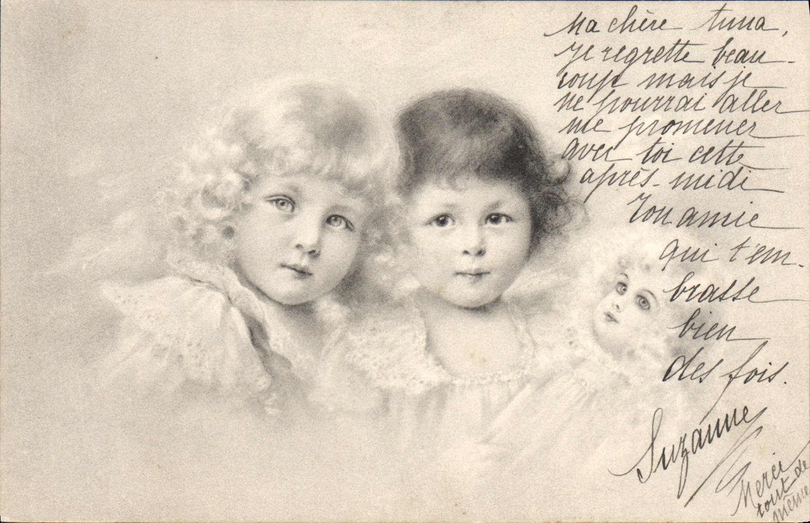 Zwei Kinder — Illustration — M. M. Vienne, n° II