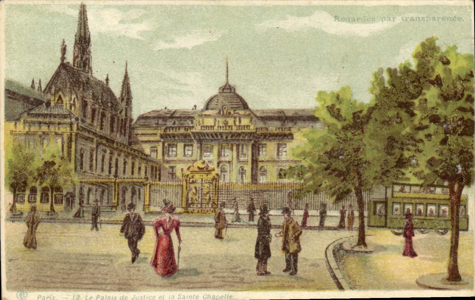 CPA Carte transparente Paris Le Palais de justice et la Sainte Chapelle