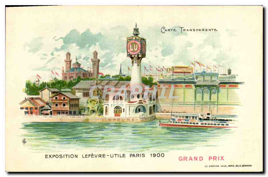 CPA Carte transparente Paris Exposition Lefevre Utile Paris 1900 Grand Prix Bateau
