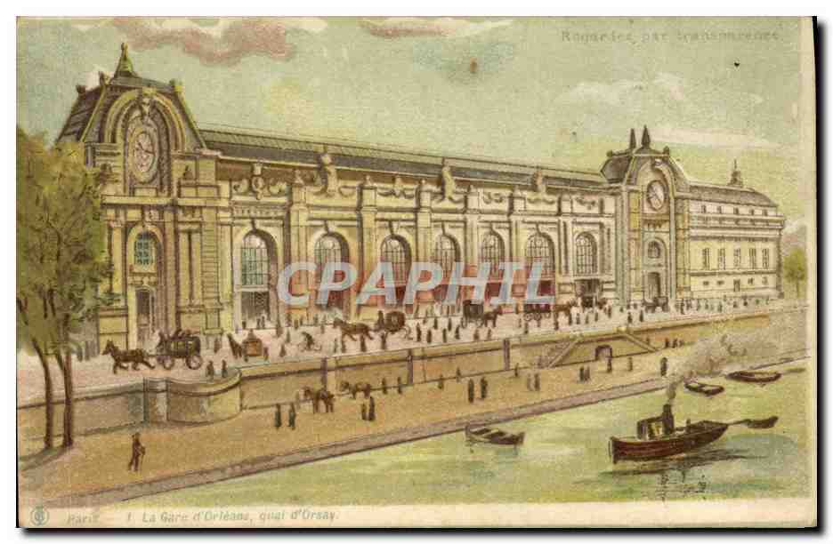 CPA Carte transparente Paris La Gare d'Orleans Quai d'Orsay