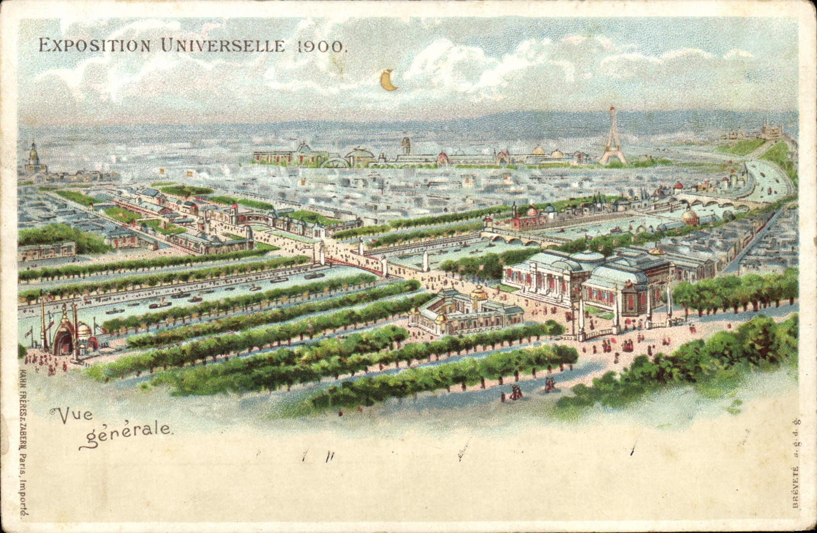 CPA Carte transparente Paris Exposition Universelle 1900 Vue generale Tour Eiffel