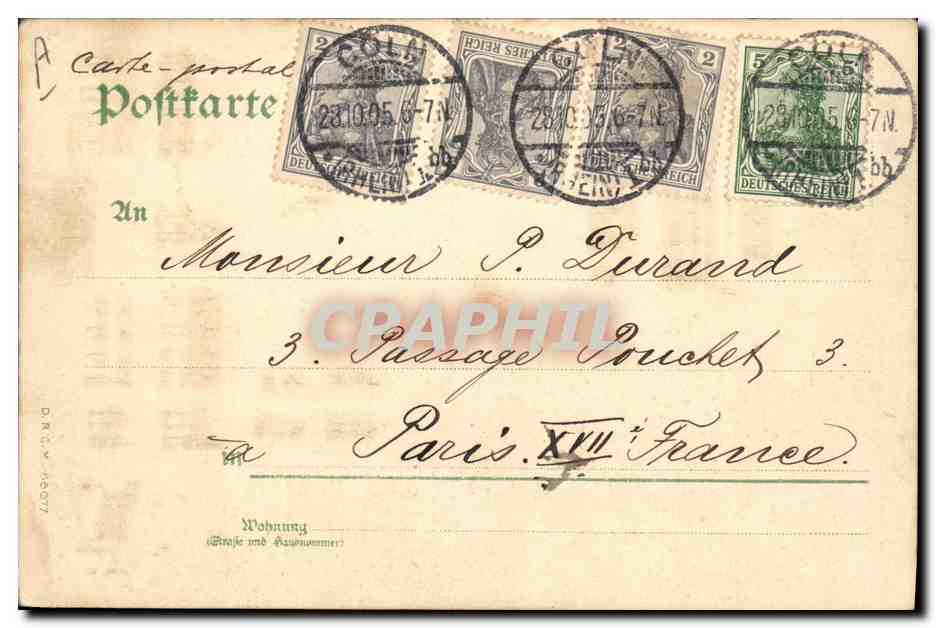 CPA Carte transparente Gruss aus Koln am Rhein — Rückseite