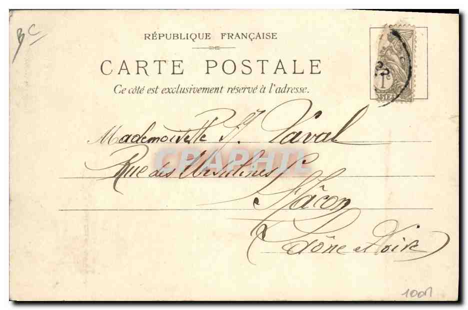 Algérie — Port d'Alger avec phare — Carte transparente J.E. Goossens, n° 26, éditée par J.C. Gerando — Rückseite