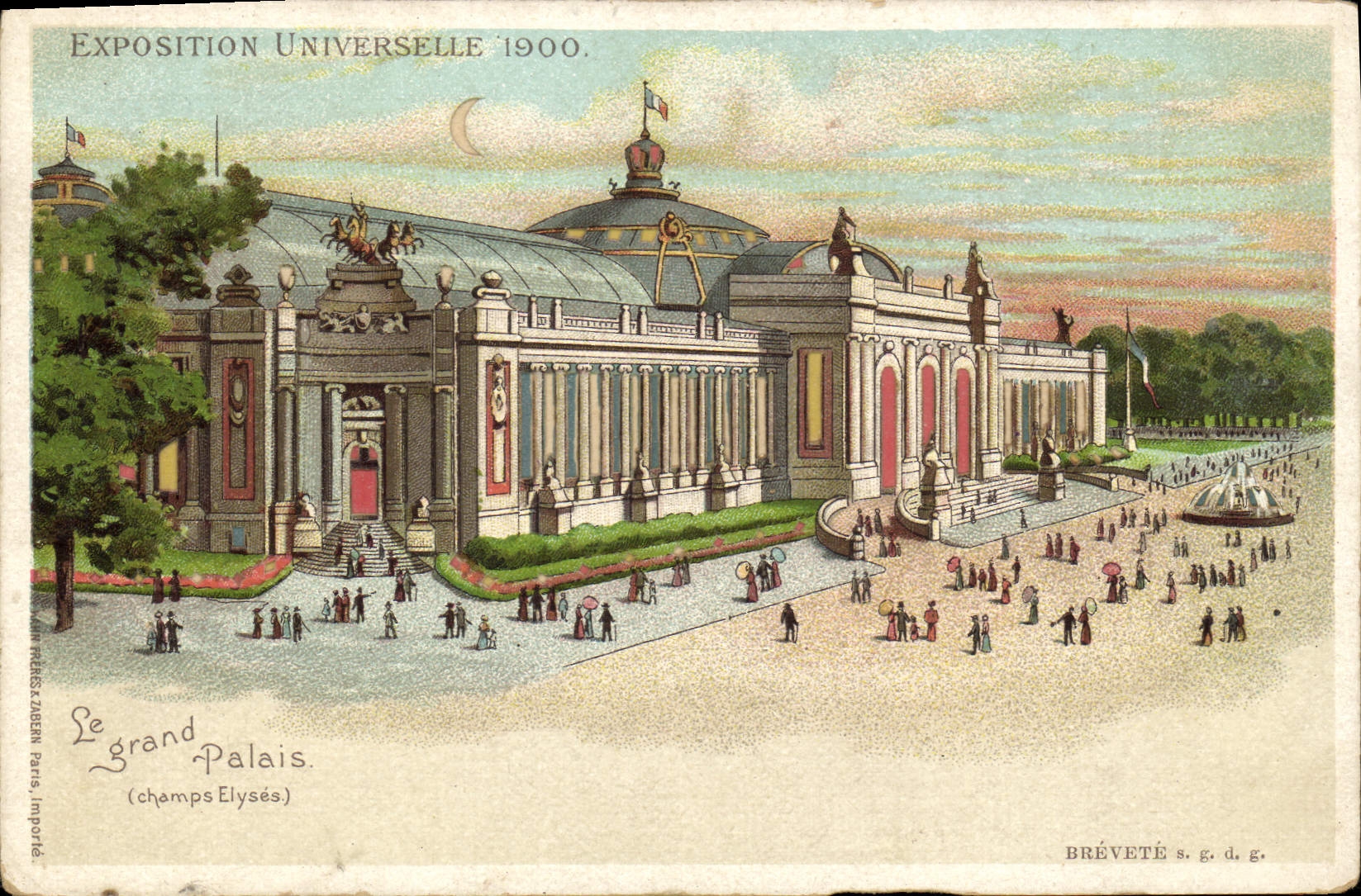 CPA Carte transparente Paris Exposition Universelle 1900 Le Grand Palais Champs Elysees