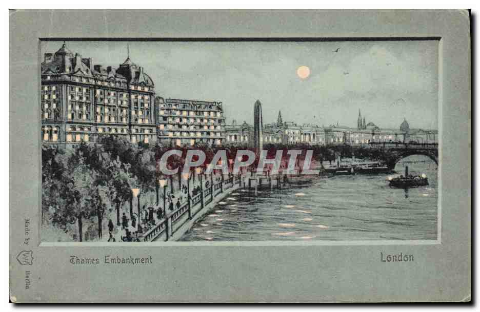 CPA Carte transparente London Thames Embankment Londres