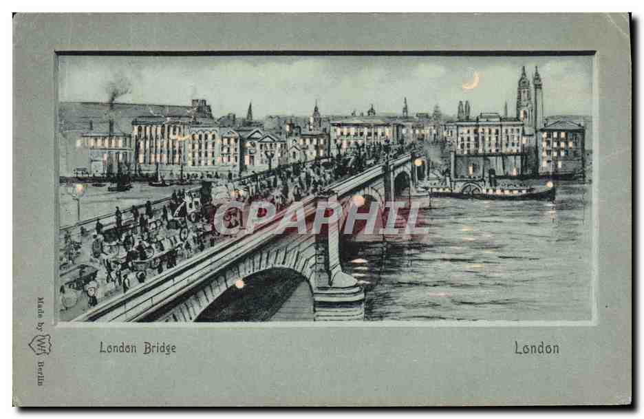 CPA Carte transparente London Bridge Londres