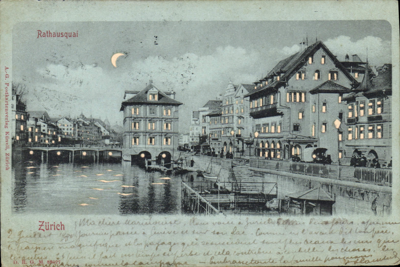 CPA Carte transparente Zurich Rathausquai