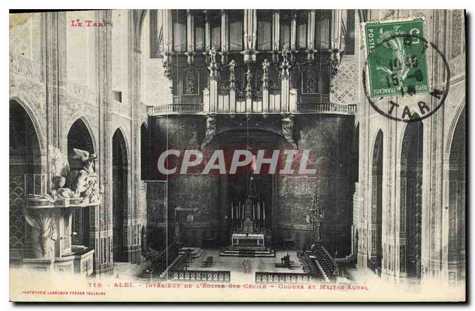 CPA Orgue Albi Interieur de l'eglise Ste Cecile Orgues et maitre autel