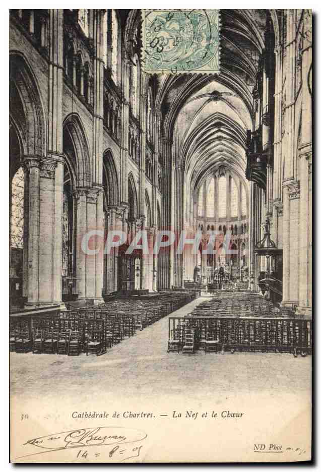 CPA Orgue Cathedrale de Chartres La nef et le choeur