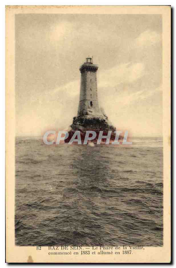 CPA Phare Raz de Sein Le phare de la Vieille 