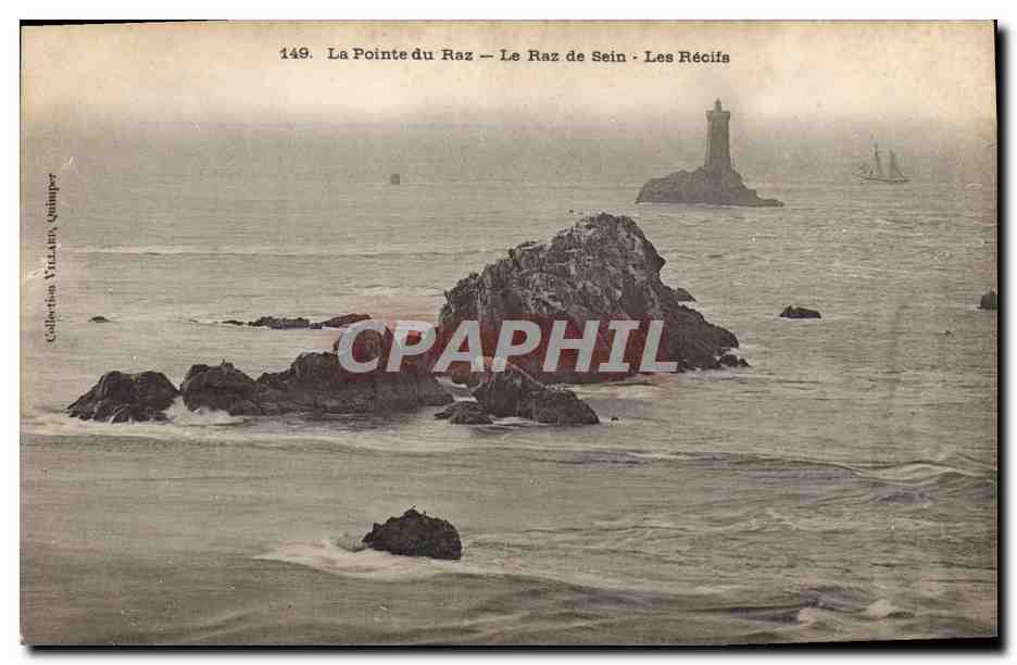 CPA Phare La Pointe du Raz Le Raz de Sein Les recifs