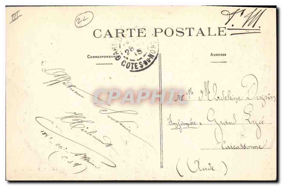 CPA St Brieux Le Phare et la pointe a l'aigle par maree basse — Rückseite
