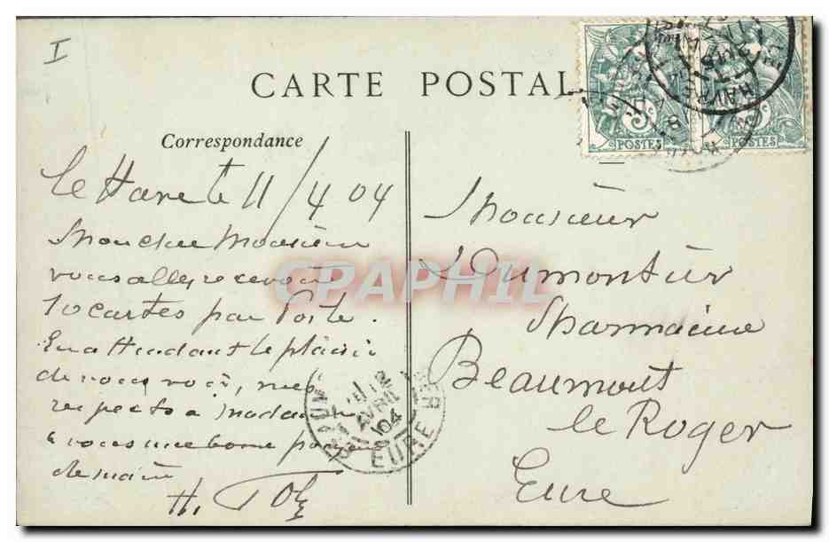 CPA Phare Le Havre La jetee par gros temps — Rückseite