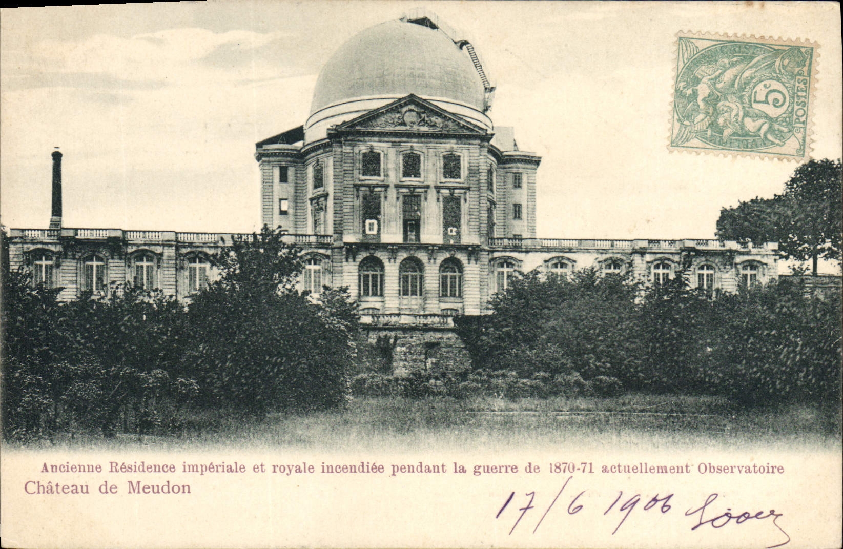Château de Meudon — Ancienne Résidence impériale et royale incendiée pendant la guerre de 1870-71, actuellement Observatoire — Édition Trianon, n° 320