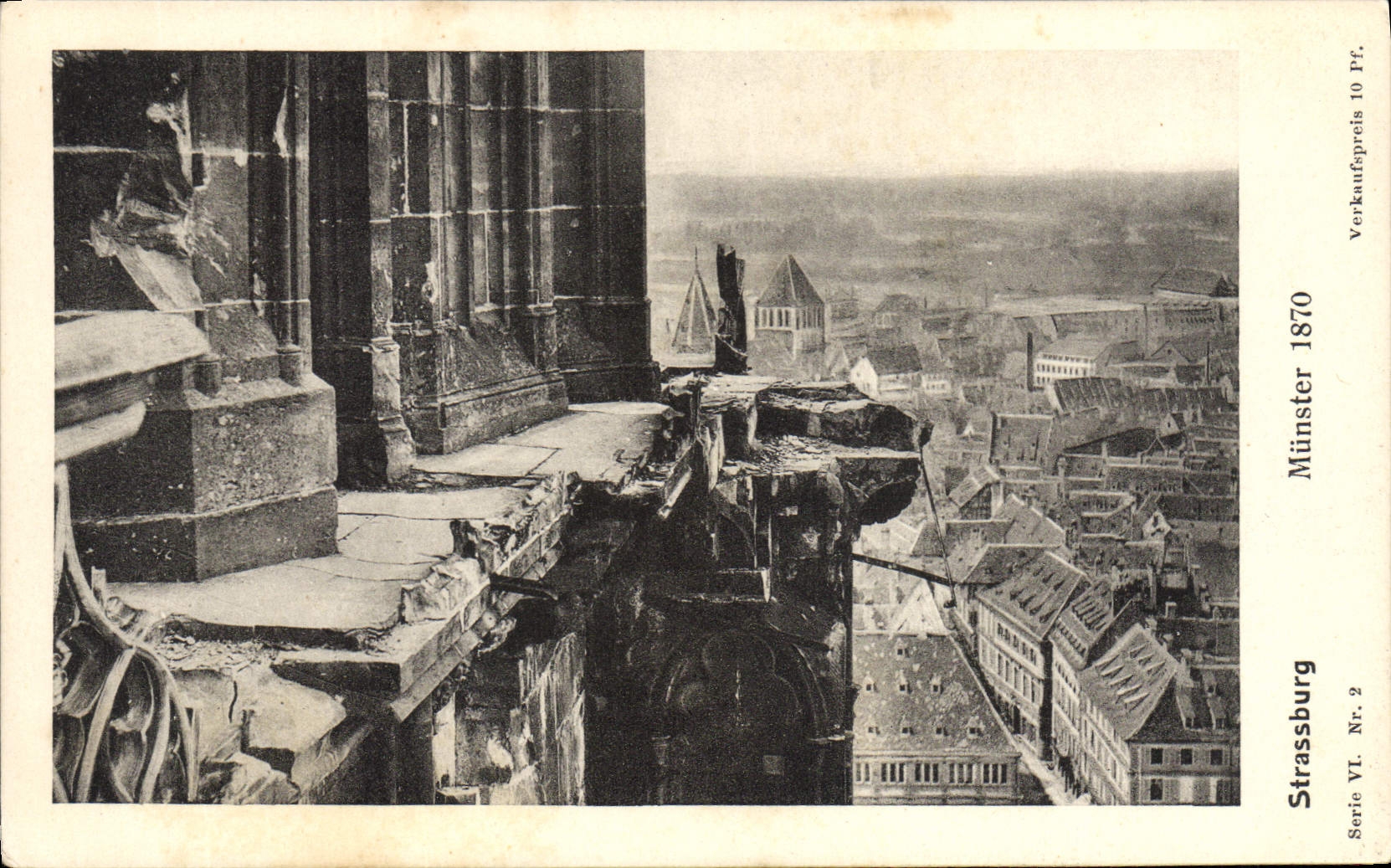 View of Strasbourg — Platform of the Münster — Publisher: Münster 1870, series VI, n° 2