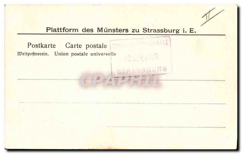View of Strasbourg — Platform of the Münster — Publisher: Münster 1870, series VI, n° 2 — Back