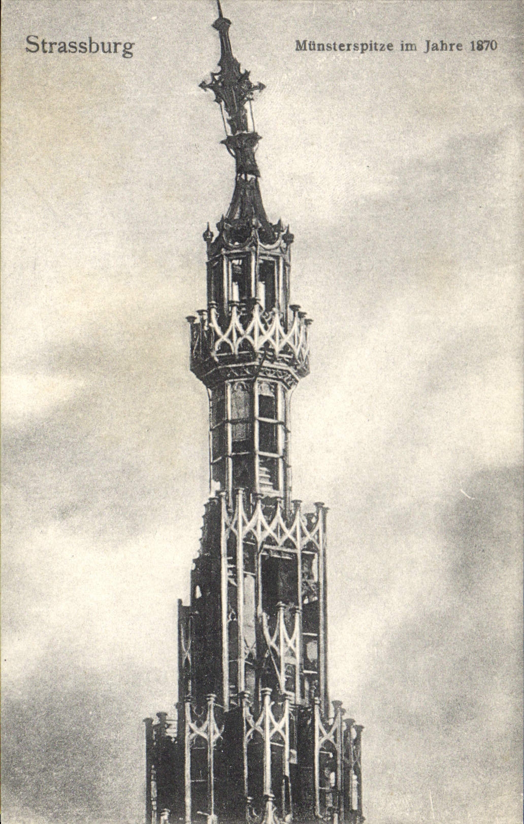 Strassburg — Münsterspitze im Jahre 1870 — Felix Lüb, Kunstverlagsanstalt, Strassburg