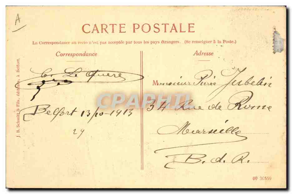 Général von Treskow — Siège de Belfort (1870-71) — J. B. Schmitt & Fils, Belfort — Verso