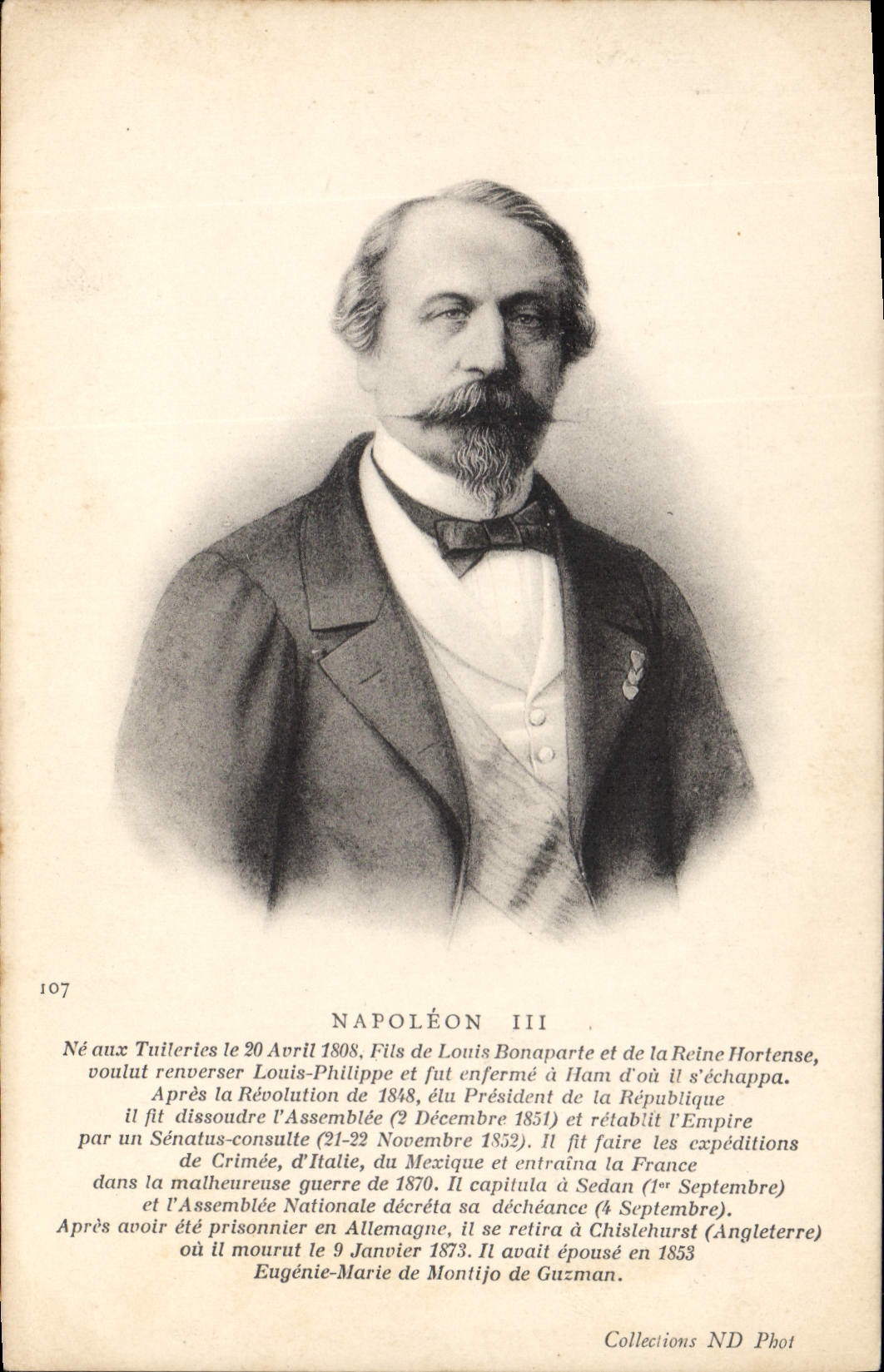 Napoleon III — Historisches Portrait — Collections ND Phot, Nr. 107