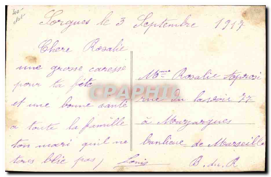 CPA Fantaisie Tissee  — Rückseite