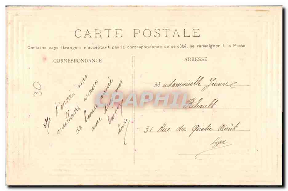 CPA Fantaisie Tissee  — Rückseite