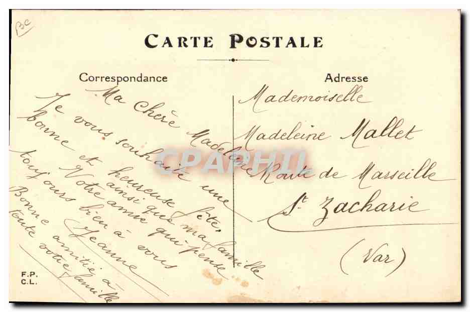 CPA Fantaisie Tissee  — Rückseite