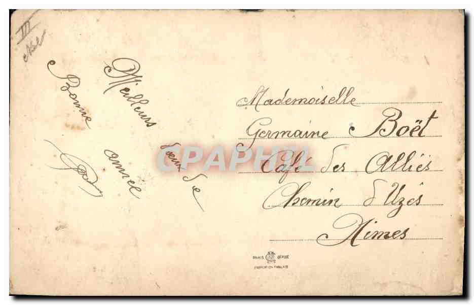CPA Fantaisie Tissee Oiseaux — Rückseite