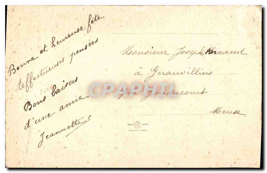 CPA Fantaisie Tissee  — Rückseite