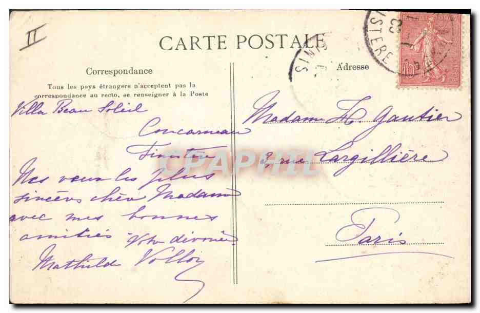 CPA Folklore Bretagne Enfants  — Verso