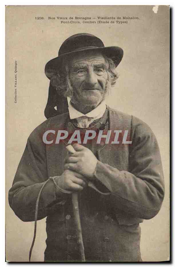 CPA Folklore Vieillards de Mahalon Pont Croix Confort 