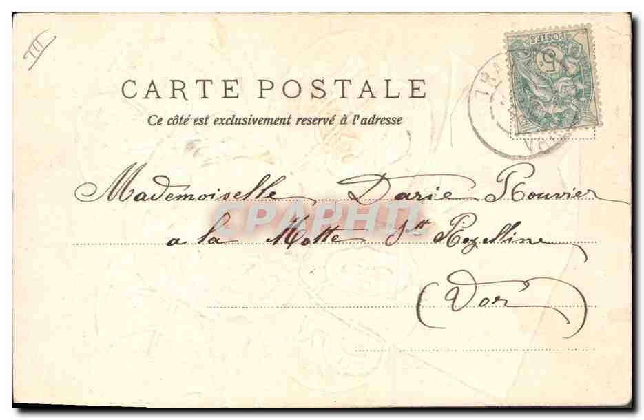 CPA Fantaisie Fleurs Trefle Enfant — Verso