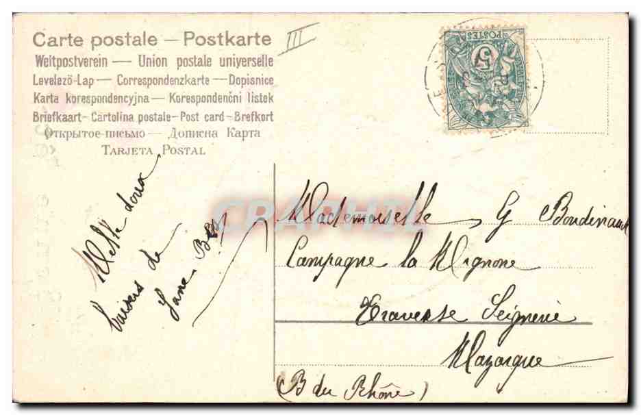 CPA Fantaisie Fleurs Femme Colombes — Verso