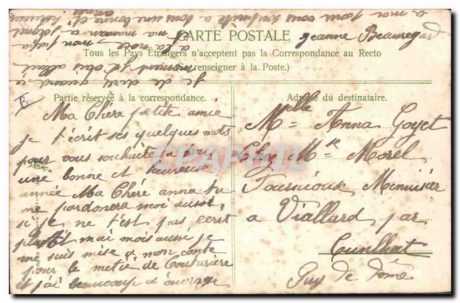 CPA Fantaisie Fleurs  — Verso