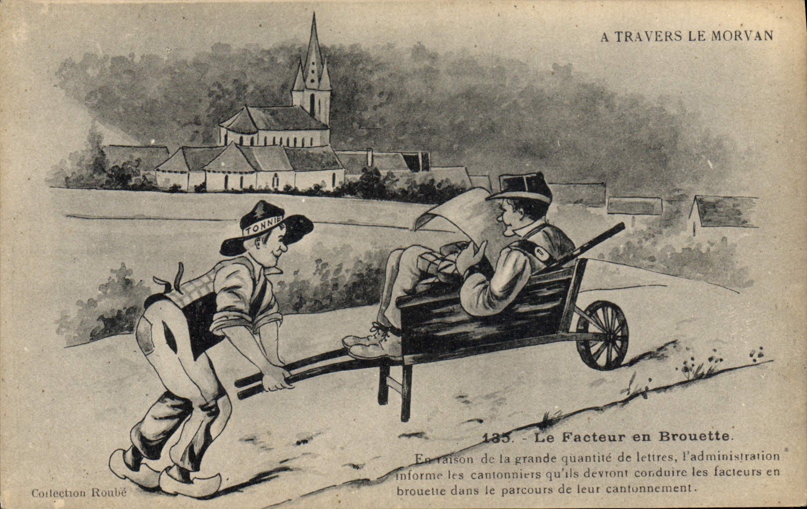Le Facteur en Brouette — A Travers le Morvan — Collection Roublé, n°135