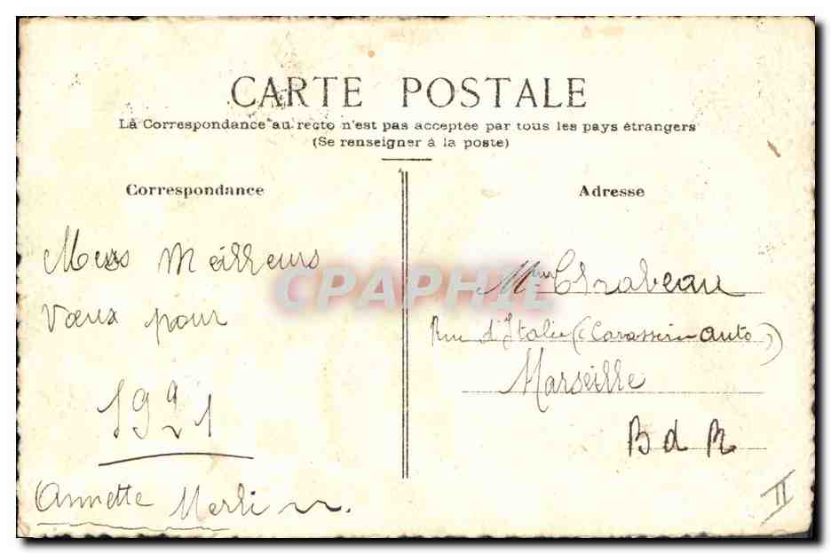 CPA Fantaisie Fleurs Sabot (dessin a la main)  — Verso