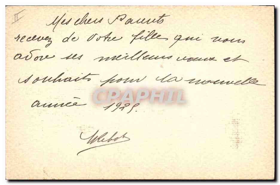 CPA Fantaisie Fleurs (dessin a la main)  — Rückseite