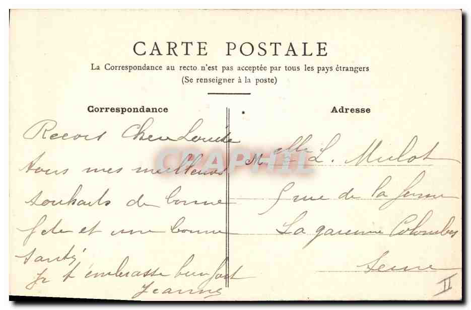 CPA Fantaisie Fleurs (dessin a la main)  — Verso
