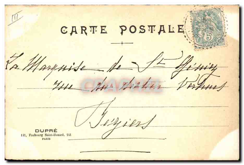 Jeune femme — portrait — DUPRÉ, 141, Faubourg Saint-Honoré, Paris — Verso