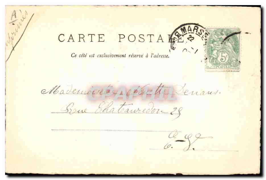 Vœux de bonheur — Marguerite — éditeur inconnu, n° de série non visible — Verso