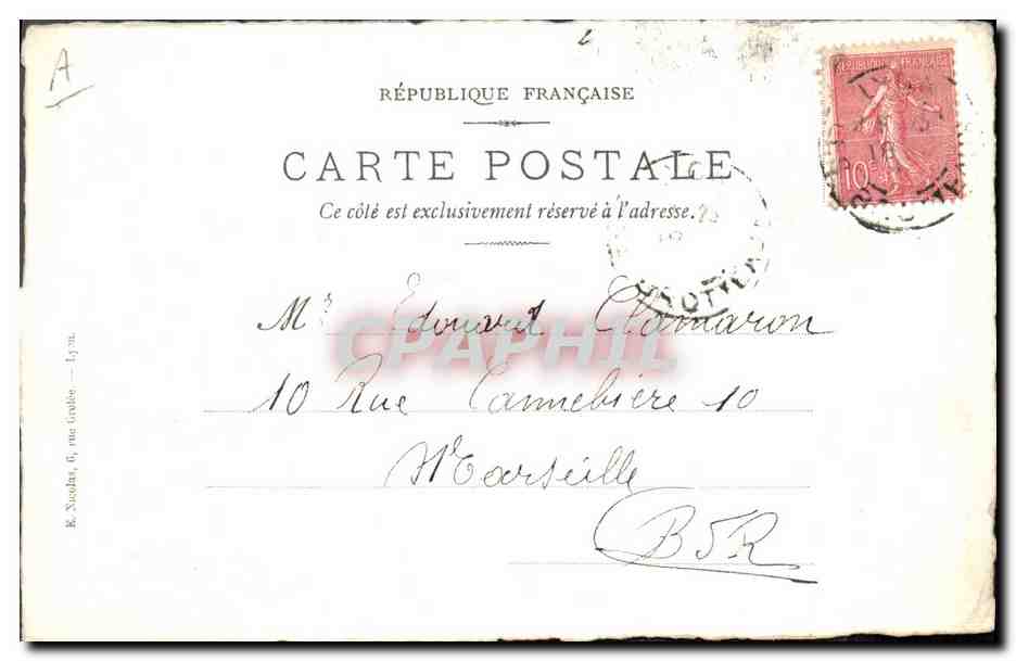 Chariot tiré par un âne — Lyon — R.A. 24 — Verso