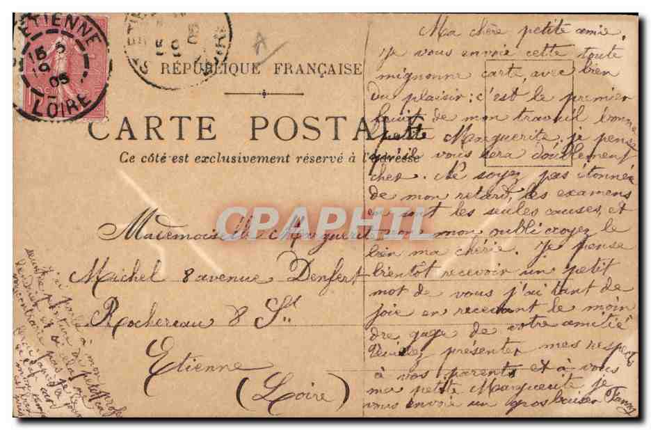 CPA Fantaisie Fleurs (dessin a la main)  — Verso
