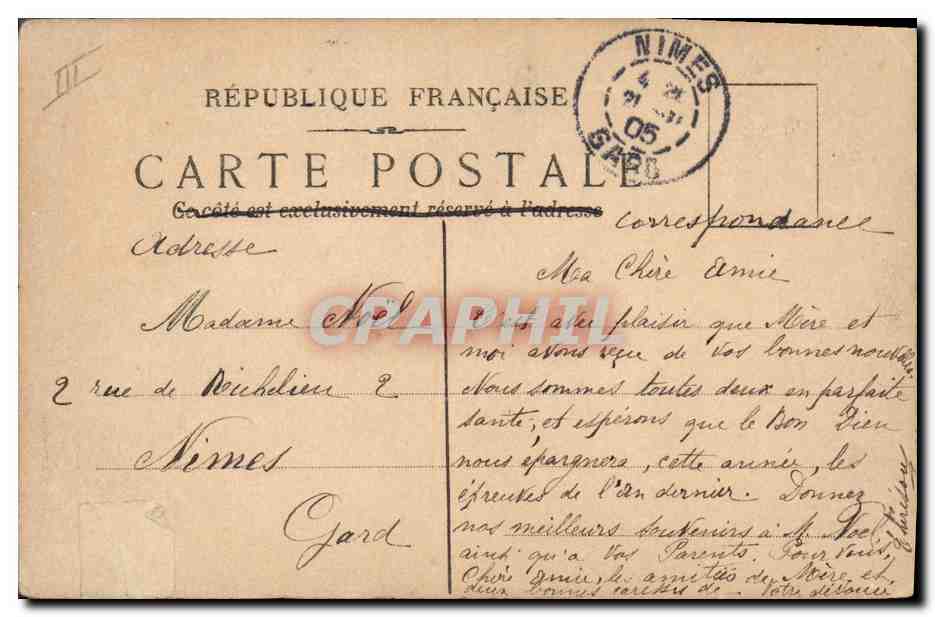CPA Fantaisie Fleurs Colombes (dessin a la main)  — Verso