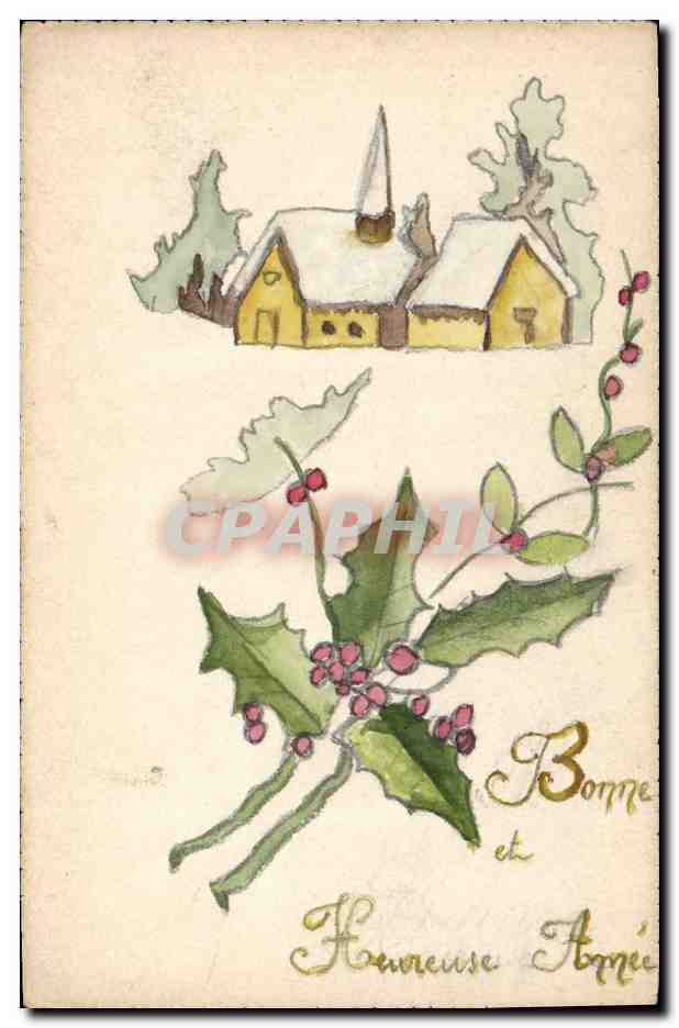 CPA Fantaisie Fleurs (dessin a la main) 