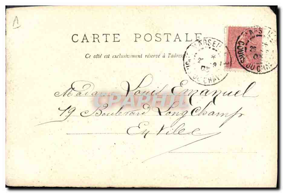 Femme en robe de style Belle Époque — Marseille — éditeur inconnu, n° de série non visible — Verso