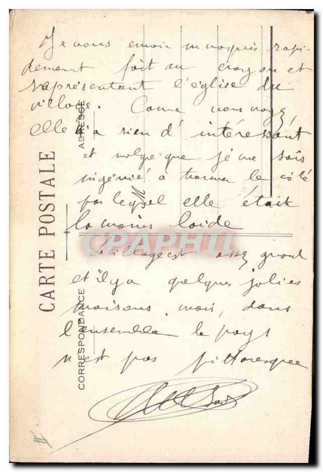 Église d'Hallay-sur-Court — croquis — daté 9 décembre 1912 — Rückseite